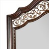 Royal Hampton Wooden Frame Mirror with Ornate Detailing, Brown By Casagear Home - 4 of 4