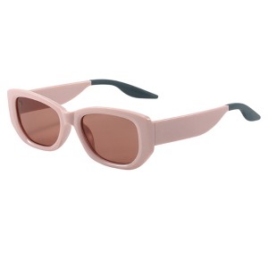 Anna-Kaci Retro Thick Frame Cat Eye Sunglasses with Contrasting Arms and UV400 Protective Lenses - 1 of 2
