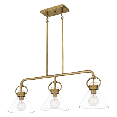Quoizel Lighting Webster 3 - Light Chandelier in  Weathered Brass