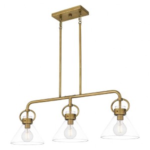 Quoizel Lighting Webster 3 - Light Chandelier in  Weathered Brass - 1 of 4