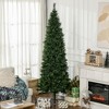 HOMCOM 7.5 FT Artificial Christmas Tree Holiday Decoration with Auto Open, Steel Base, Pine Needles, Pencil Shape - 3 of 4
