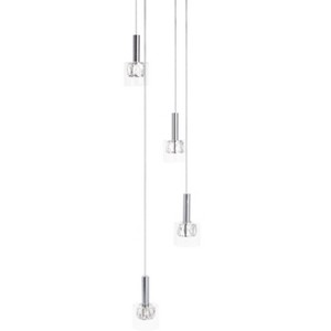 Eban 4 Light 15.25" Pendant - PND6010 - Silver/Clear - Safavieh - 1 of 3