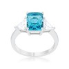 Slickblue 4.5ct CZ Engagement Ring for Women, Classic Style, Rhodium Plated, Trillion Cut, Color Options, Sizes 5-10 - 3 of 4