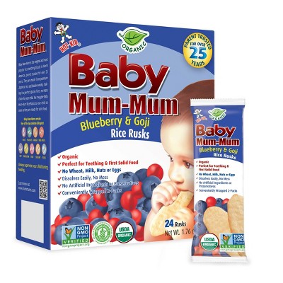 Baby Mum Mum Rice Rusks Blueberry & Goji -1.76oz
