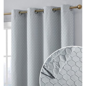 HLC.ME Siena 100% Full Blackout Thermal Insulated Double Layer Window Curtain Drapes Grommet Panels for Bedroom, Set of 2 - 1 of 4