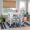 Powell 3pc Shelby Counter Height Space Saver Dining Set Gray - 2 of 4