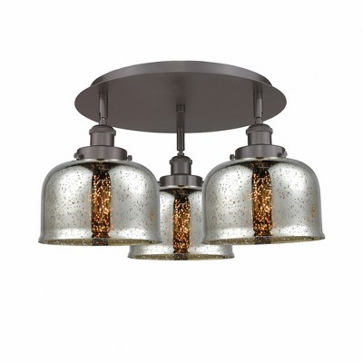 Bell - 3 Light Flush Mount In Art Deco Style-9.25 Inches Tall and 19.75 Inches Wide