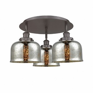 Bell - 3 Light Flush Mount In Art Deco Style-9.25 Inches Tall and 19.75 Inches Wide - 1 of 1
