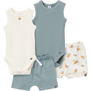 Modern Moments™ by Gerber Baby Boys' 4-Piece Bodysuit and Short Set - 1 of 4