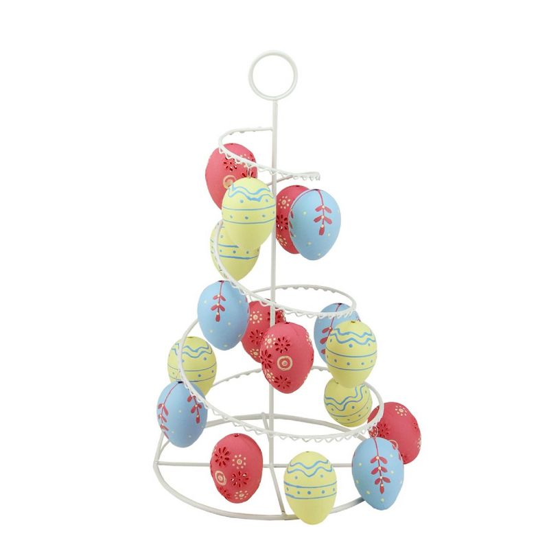 Northlight 14.25" Floral Cut-Out Spring Easter Egg Tree Decoration - Yellow/Pink, 1 of 4