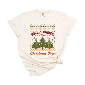 Simply Sage Market Women's Rockin Around Tree Short Sleeve Garment Dyed Tee - 1 of 2