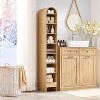 67" Shoe Rack with 3 Adjustable Shelves, Wooden 8 Tiers shoe organizer for 8 Pairs Shoe, Vertical Tall Shoe Storage, Beige - 3 of 4