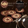 Burgundy Tan Jute Coaster Stencil Star Set of 6 - 4 of 4