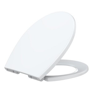 Round Toilet Seat – Quick Release White PP Toilet Seat Round Design, Easy Clean Toilet Seat Cover for Home Bathroom, Guest Use or Rental Units - 1 of 4