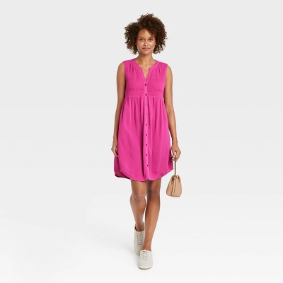 Women's Sleeveless Smocked Button-Down Dress - Knox Rose™