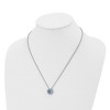 Chisel Stainless Steel Cubic Zirconia December Birthstone Circle Pendant on a 20" Multi-Link Chain Necklace - 4 of 4