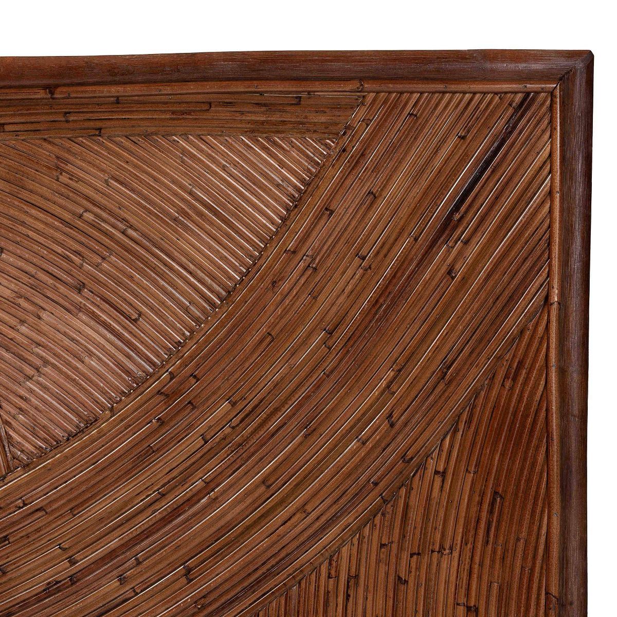 bali & pari Queen Elettra Rattan Standalone Headboard Dark Brown: No Assembly, MDF Frame, Spot Clean - thumbnail 4