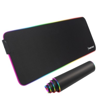 Insten RGB LED Mouse Pad, Extended Large, Smooth Non-Slip Mat for Wired/Wireless Gaming Computer Mouse, Black, 31.5x11.8 inch