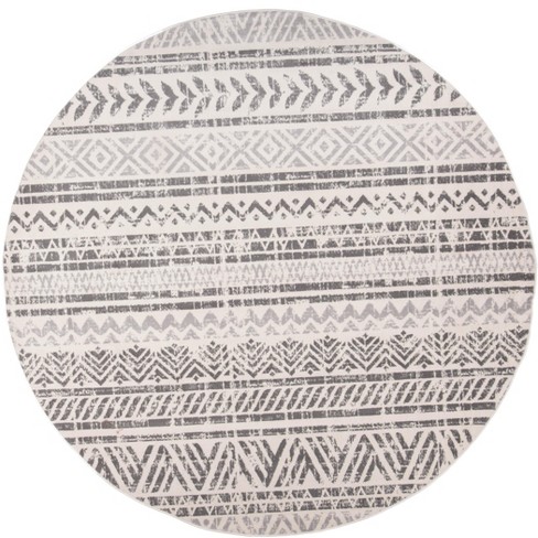 World Rug Gallery Geometric Distressed Bohemian Gray 6'6