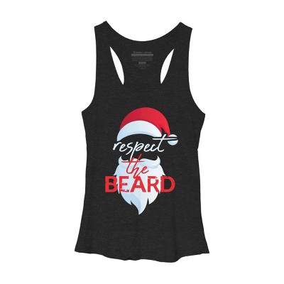 Women's Design By Humans respect the beard santa claus funny christmas By iLCreative Racerback Tank Top
