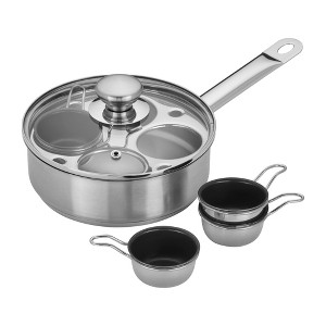 Demeyere Resto 4-cup Stainless Steel Egg Poacher Set - 1 of 4