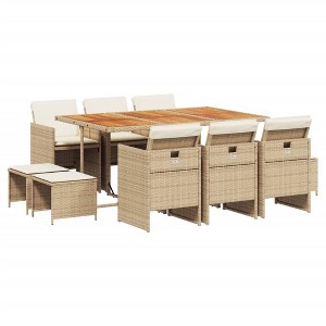 vidaXL Garden Dining Set Beige and brown - 1 of 4