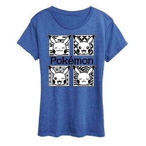 Women's - Pokémon - Wagara Grid Pikachu Short Sleeve Graphic T-Shirt - 1 of 4