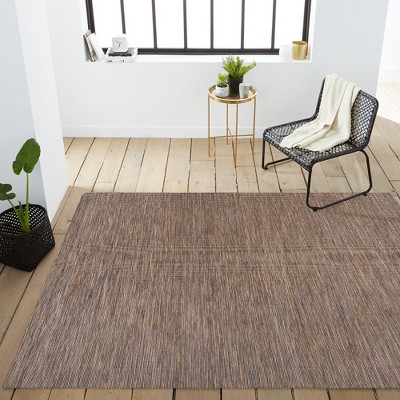 Ethan Easy-Care Brown Synthetic 4' x 6' Flatweave Area Rug