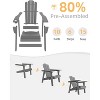 EROMMY Adirondack Chair - Durable HDPE Poly Lumber, Oversized Balcony Porch Patio Outdoor Chair,Gray - image 4 of 4