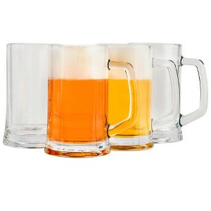 Kook Glass Mugs, 12.7 oz, Clear, Set of 4 - 1 of 4