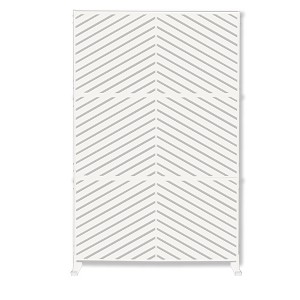 Kozyard Powder Coated Galvanized Steel Privacy Screen 74''H x 47.2 ''W Decorative Fence with Stand - 1 of 4