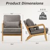 Ora Maison Modern Accent Chair with Lumbar Pillow and Wooden Frame for Living Room or Office - 3 of 4