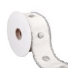 3" Dupioni Button Ribbon White - National Tree Company - 4 of 4