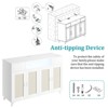 Homhougo Sideboard Buffet Cabinet, 4 Rattan Doors 2 Drawers Accent Storage Cabinet White - 4 of 4