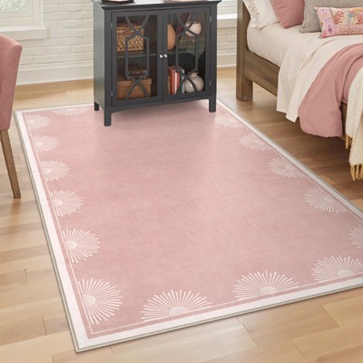 Lahome Short Pile Sunburst Area Rug – Plush Bohemian Accent for Living Room or Bedroom