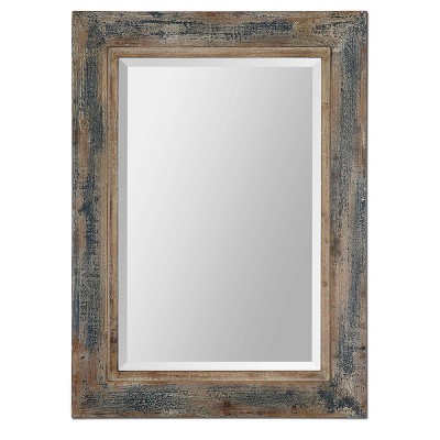 30"x20" Rectangle Bozeman Decorative Wall Mirror Distressed Blue - Uttermost