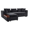 Merax L-Shaped Modern Chenille Fabric Sectional Sofa with Wooden Storage Compartment and Throw Pillows - 4 of 4