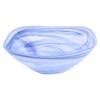 HomeRoots 10" Blue And White Alabaster Glass Square Salad Bowl - 4 of 4