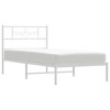 vidaXL Metal Bed Frame with Headboard White 39.4 in.x74.8 in. Twin - 3 of 4