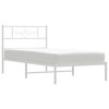 vidaXL Metal Bed Frame with Headboard White 39.4 in.x74.8 in. Twin - image 3 of 4