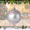 Christmas Tree Ornaments, Christmas Decorations 24Pcs - 3.15 Inch Sports Football Xmas Ball Set, Glitter Shatterproof Tree Decor - 2 of 4