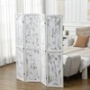 HOMCOM 5.5' Tall 4-Panel Room Divider and Folding Privacy Screen, Privacy Divider, Partition Wall for Indoor Bedroom Office Living Room, White - 2 of 4