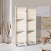 Sevobal Partitions And Room Dividers Room Divider With Shelves, 4 Panel Room Dividers And Folding Privacy Screens, White, 64"*3.12"*66.93" - 4 of 4