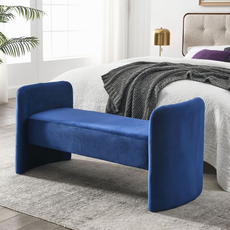 Donna 52" Large Storage Upholstered Velvet Bench With Solid wood legs-Maison Boucle, 2 of 10