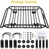 "50" Steel Roof Basket Carrier, 220LBS Load Capacity, Universal Fit, Truck & Car Luggage - 4 of 4