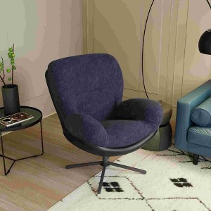 CAVINAS Faux Leather Upholstered Accent Chair,Modern Swivel Chair  with Metal Base Frame for Bedroom,Reading Room - 1 of 4
