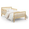 Infurnic Beds, Toddler Single Bed with Safety Guardrails and Headboard, Low To Floor Design for Toddler Children, Brown, 70"*36"*27" - 3 of 4