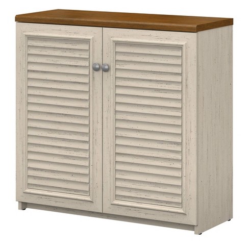 Bush Furniture Salinas Pure White Tall Storage Cabinet with Doors