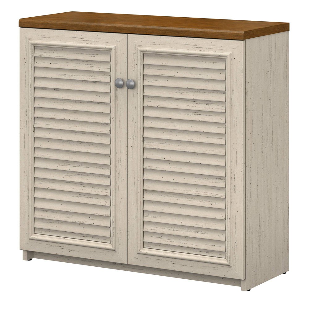 Photos - Wardrobe Fairview Small Storage Cabinet with Doors White - Bush Furniture