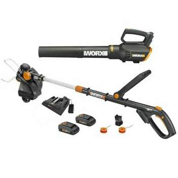 Worx WG911 Power Share 40V Lawn Mower and 20V Grass Trimmer (WG743 and WG163)